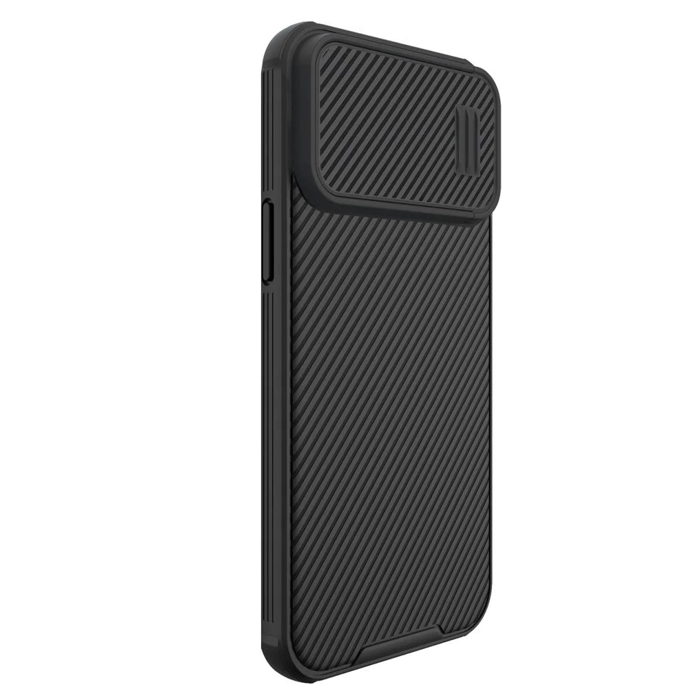NILLKIN CamShield S Magnetic Case for iPhone 14 Pro Max, Hard PC Soft TPU Slide Lens Protection Shockproof Cover - Black - 5