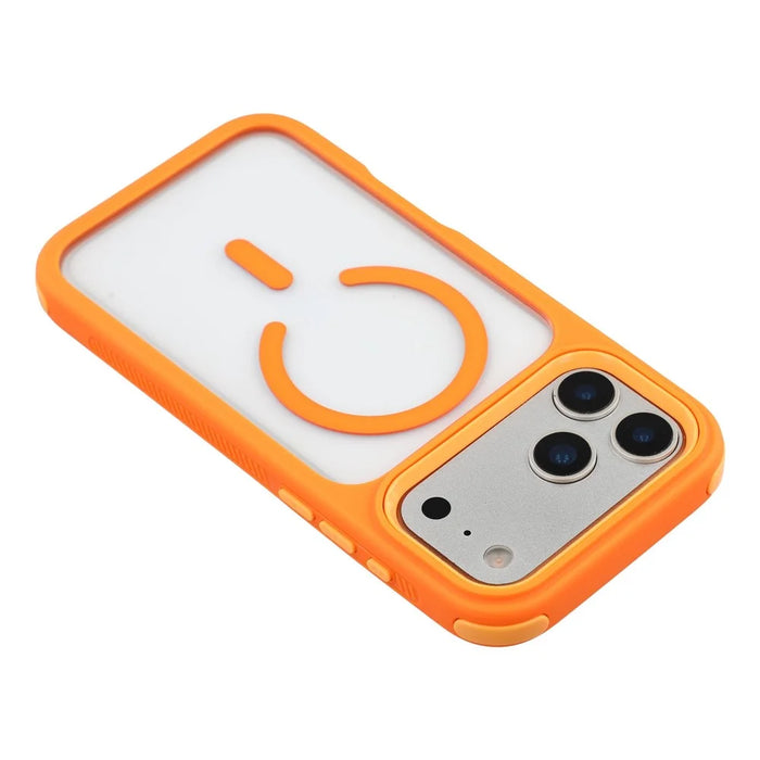For iPhone 18 Pro / 17 Pro Magnetic Case TPU Clear Acrylic Detachable 2 in 1 Protective Phone Cover - Orange - 5