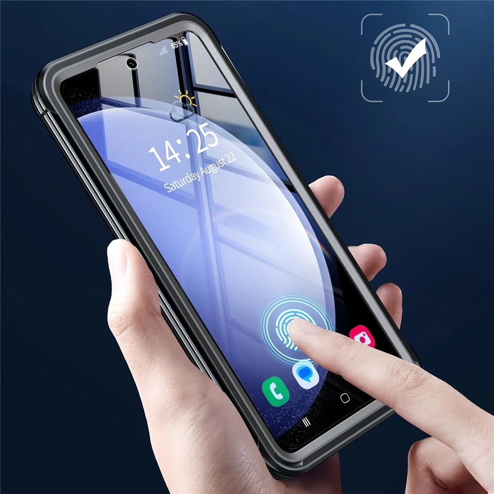 For Samsung Galaxy S24+ Magnetic Case PC + TPU Phone Cover with PET Screen Film - Black - 7