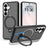 For Samsung Galaxy S26 Magnetic Case Rotary Kickstand PC + TPU Shockproof Phone Cover - Black - 1