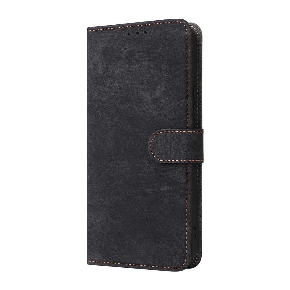 For vivo V70 FE 5G Case Wallet RFID Blocking PU Leather Phone Cover Stand with Strap - Black - 7