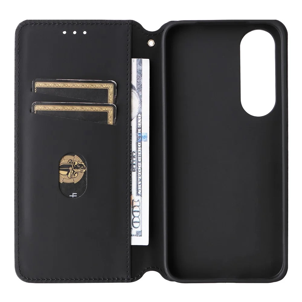 For vivo V70 FE 5G Case Wallet Rhombus Imprinted PU Leather Phone Cover - Red - 3