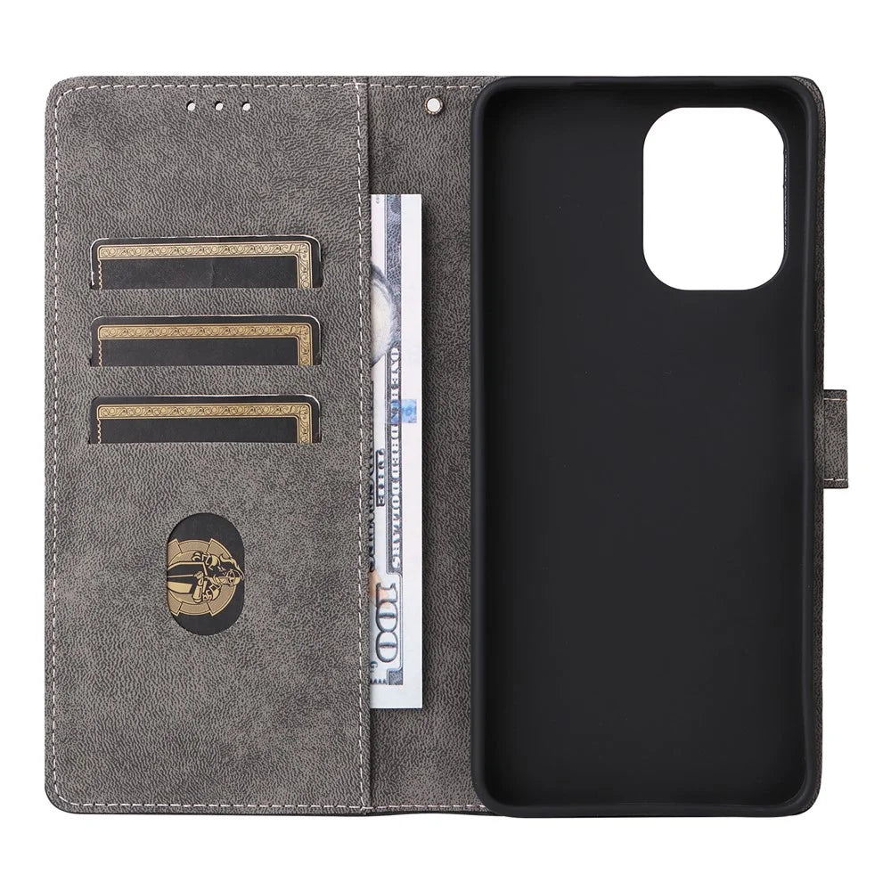 For vivo Y05 4G / Y11d 4G / Y21 5G (2026) Case Wallet RFID Blocking PU Leather Phone Cover Stand with Strap - Black - 3