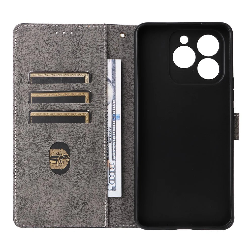 For Cubot Note 60 Case Wallet RFID Blocking PU Leather Phone Cover Stand with Strap - Black - 3