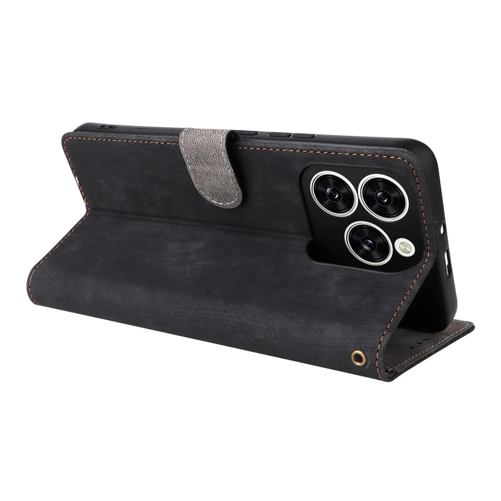 For Cubot Note 60 Case Wallet RFID Blocking PU Leather Phone Cover Stand with Strap - Black - 5