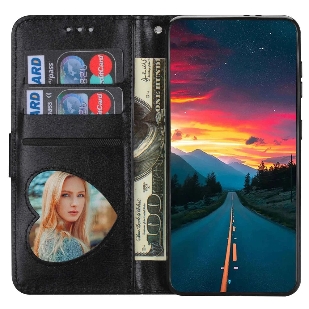 For Google Pixel 7 Pro 5G Zipper Pocket Glittery PU Leather Protective Case Magnetic Clasp Anti-fall Phone Wallet Stand Cover - Black - 2