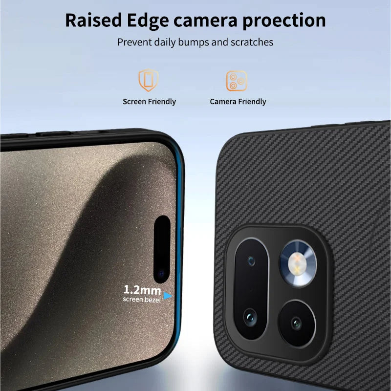 WANLONFENG For Realme 16 Pro+ 5G TQ Series Magnetic Case Carbon Fiber Texture PC TPU Phone Cover - Black - 3
