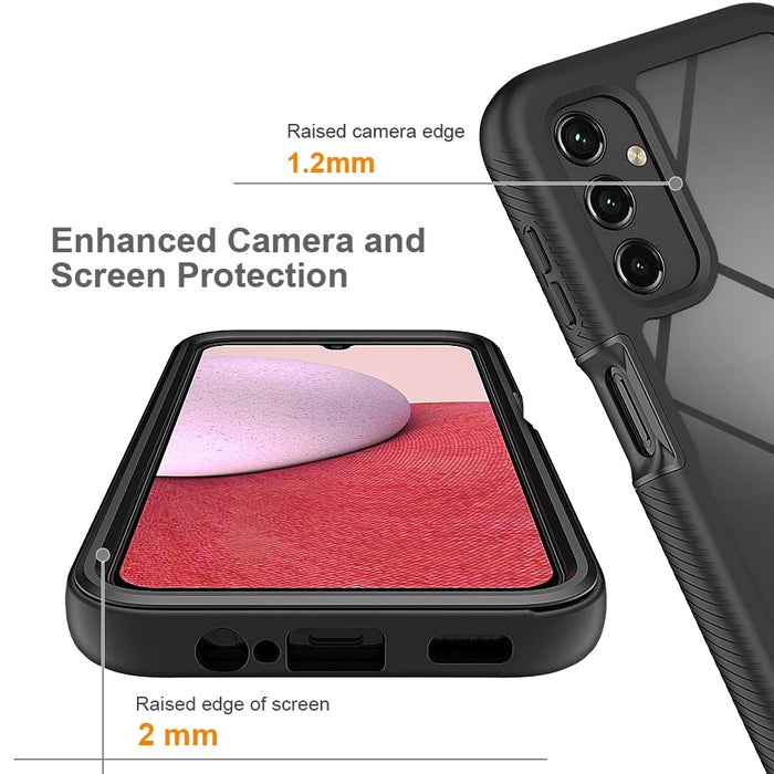 For Samsung Galaxy A14 5G / A14 4G Hard Acrylic + PC + Soft TPU Phone Case Bump Proof Clear Back Cover - Black - 3