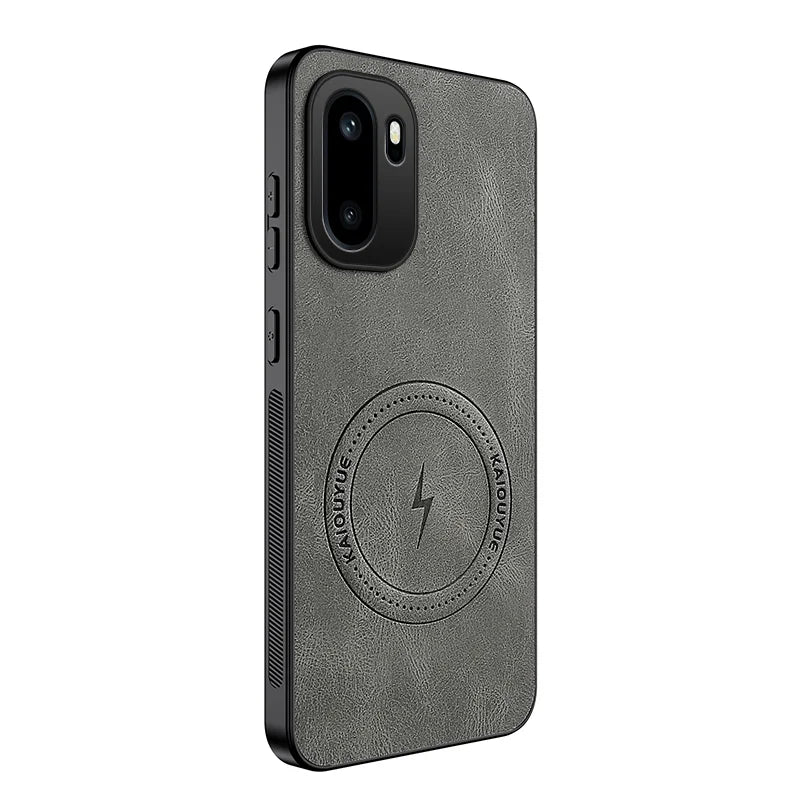WANLONFENG For OnePlus Ace 6 5G / OnePlus Ace 6T 5G / OnePlus 15R 5G SD1 Series Magnetic Case Nappa Texture PC TPU Phone Cover - Grey - 1