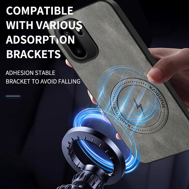 WANLONFENG For OnePlus Ace 6 5G / OnePlus Ace 6T 5G / OnePlus 15R 5G SD1 Series Magnetic Case Nappa Texture PC TPU Phone Cover - Grey - 6