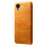For Samsung Galaxy A23e Calf Textured PU Leather Coated PC Protective Cover Shockproof Phone Back Case - Orange - 1