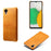 For Samsung Galaxy A23e Calf Textured PU Leather Coated PC Protective Cover Shockproof Phone Back Case - Orange - 2