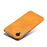 For Samsung Galaxy A23e Calf Textured PU Leather Coated PC Protective Cover Shockproof Phone Back Case - Orange - 3