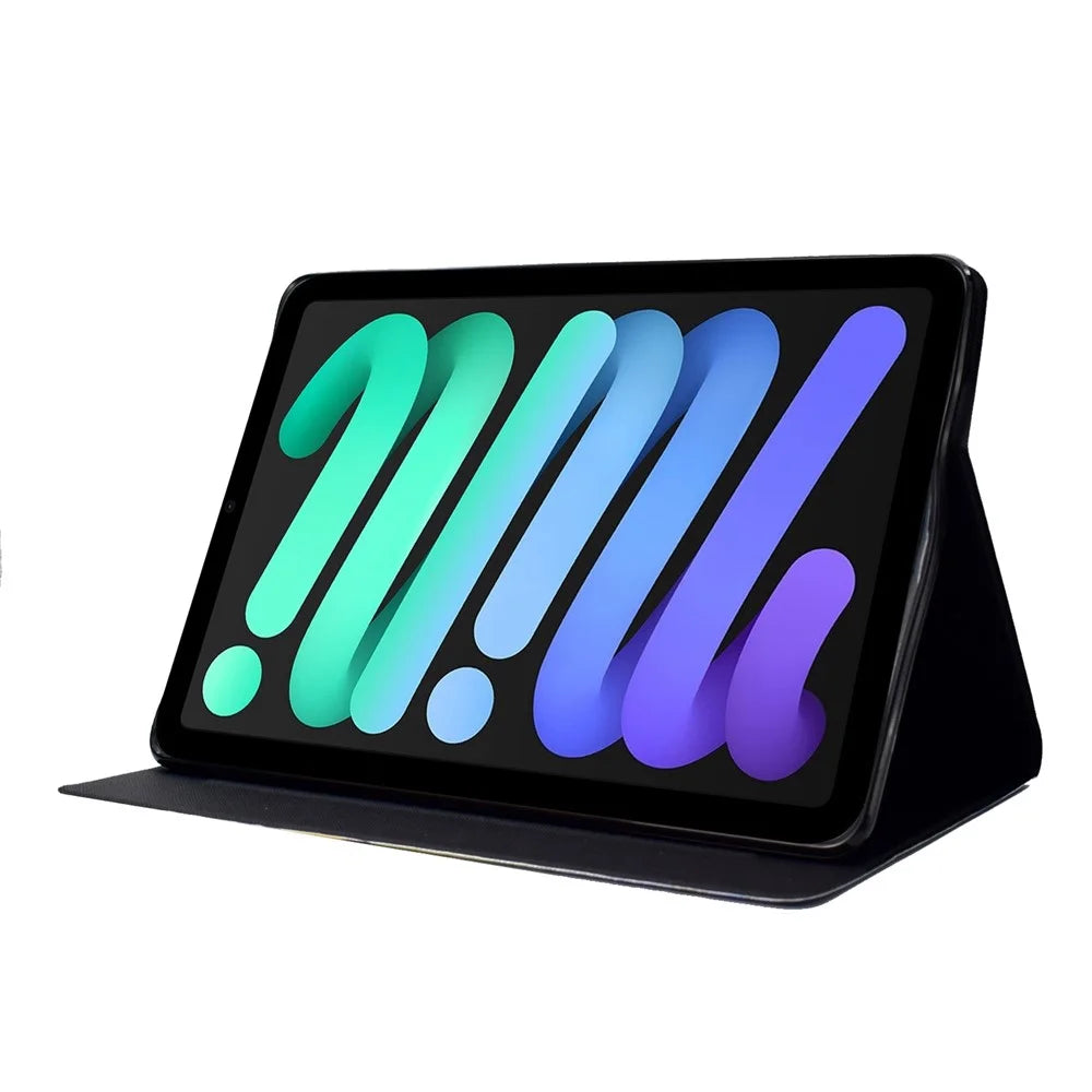 For iPad (2025) / 10.9 (2022) Pattern Printing PU Leather Shockproof Cover Foldable Stand Tablet Anti-Drop Case with Card Slots - Tower - 3