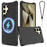 For Samsung Galaxy S26 Ultra Magnetic Case Ripple Texture Liquid Silicone Protective Cover with Strap - Black - 1