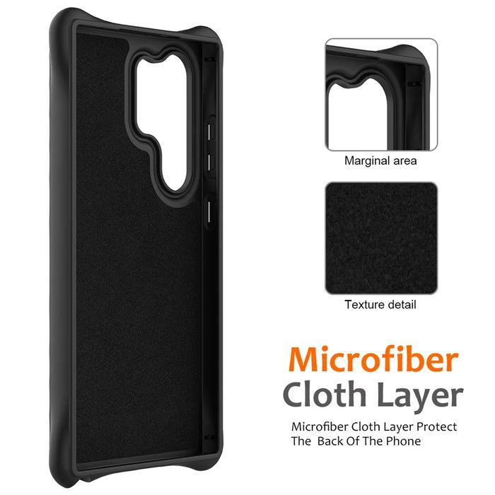 For Samsung Galaxy S26 Ultra Magnetic Case Ripple Texture Liquid Silicone Protective Cover with Strap - Black - 6