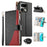 For Realme 16 Pro 5G Case Zipper Wallet Color Splicing Flip Leather Phone Cover with Straps - Black - 1