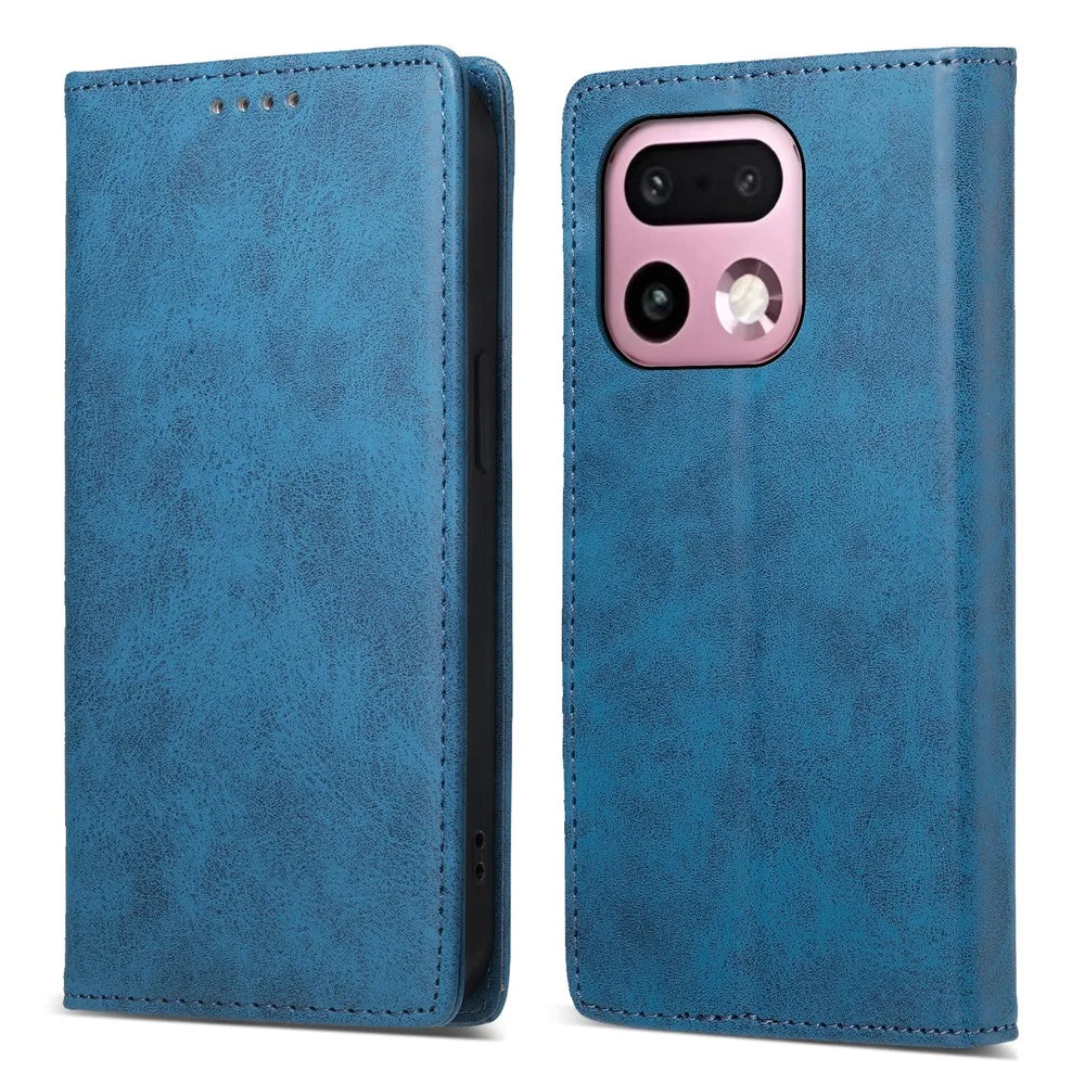 For Realme 16 Pro+ 5G Wallet Case RFID Blocking PU Leather Phone Cover - Blue - 1