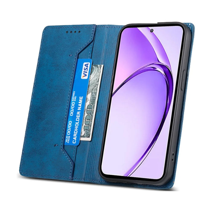 For Realme 16 Pro+ 5G Wallet Case RFID Blocking PU Leather Phone Cover - Blue - 2