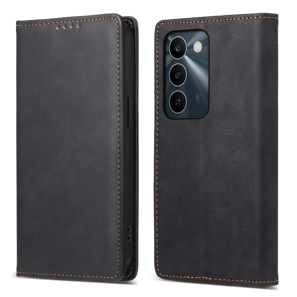 For Realme C100 5G / C83 5G Wallet Case RFID Blocking PU Leather Phone Cover - Black - 1