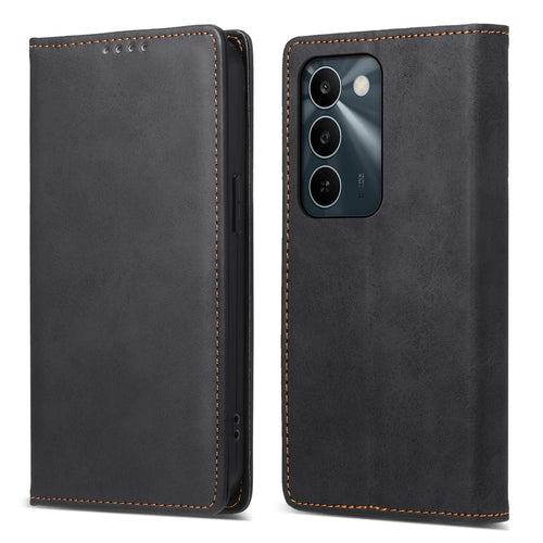 For Realme C100 5G / C83 5G Wallet Case RFID Blocking PU Leather Phone Cover - Black - 1