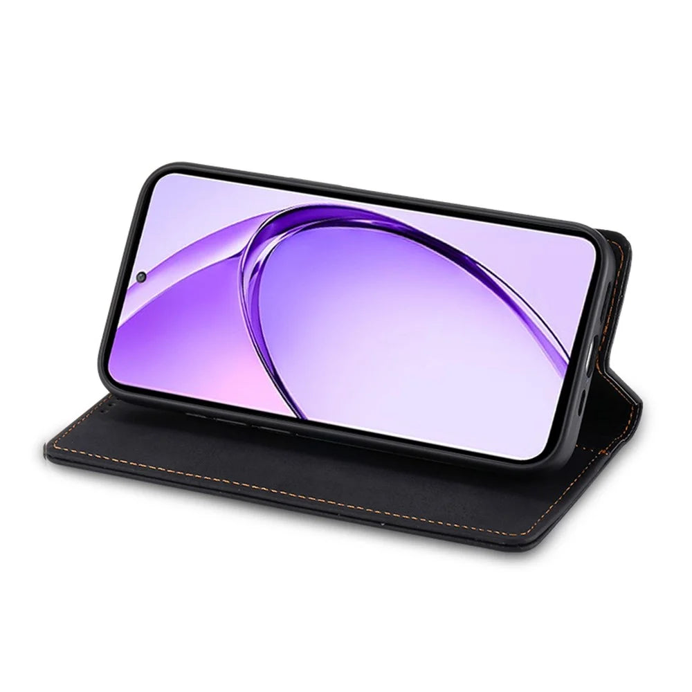For Realme C100 5G / C83 5G Wallet Case RFID Blocking PU Leather Phone Cover - Black - 2
