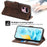 For Realme 16 Pro+ 5G Wallet Case Flower Pattern PU Leather Phone Cover with Strap - Brown - 3