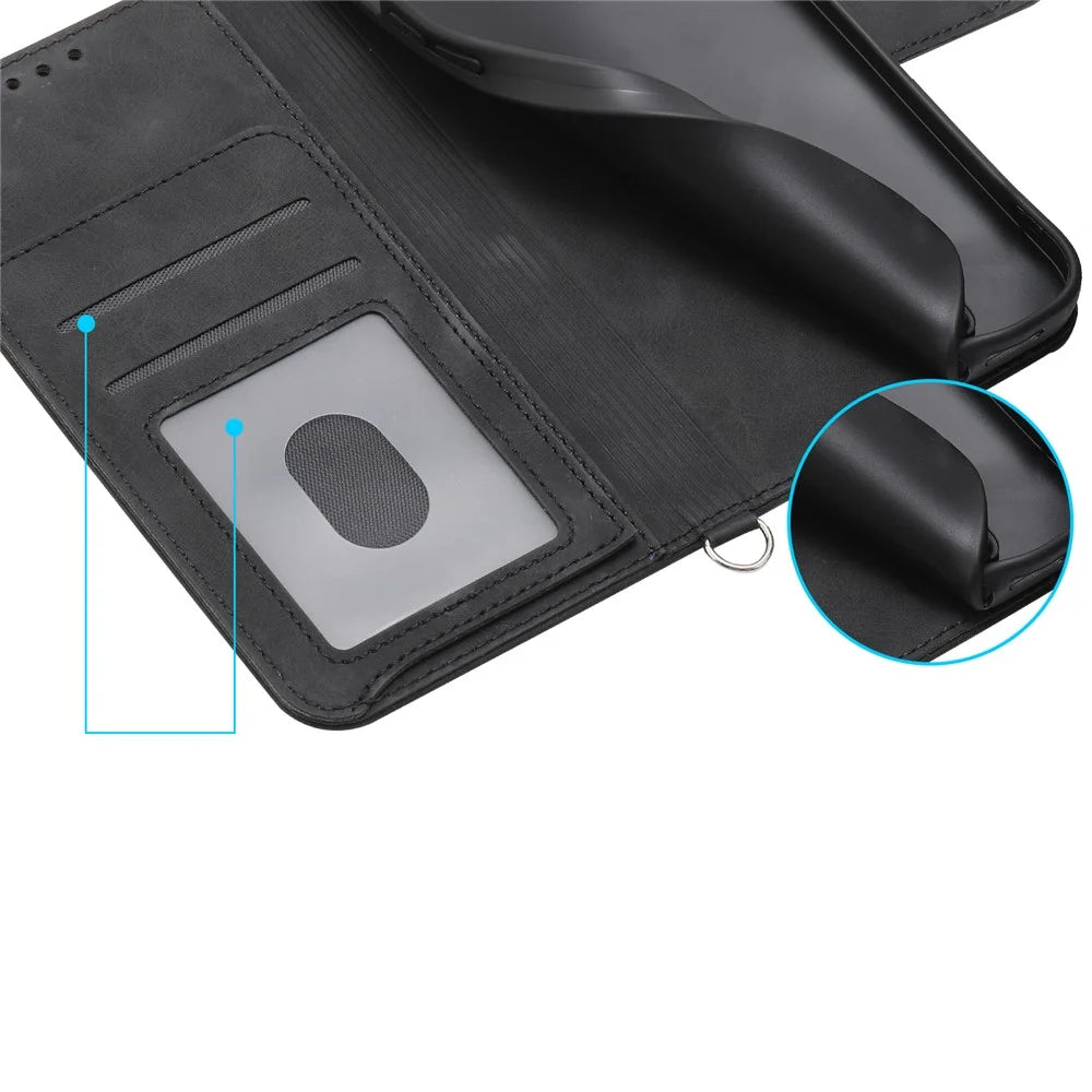 For Realme C100 5G / C83 5G Wallet Case Flower Pattern PU Leather Phone Cover with Strap - Black - 7