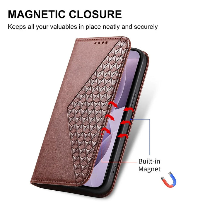 For Realme 16 Pro+ 5G Case Calf Texture PU Leather Wallet Phone Cover with Wrist Strap - Brown - 5