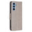 For Samsung Galaxy A54 5G Wallet Case Imprinted Butterflies Leather Phone Cover with Strap - Grey - 7