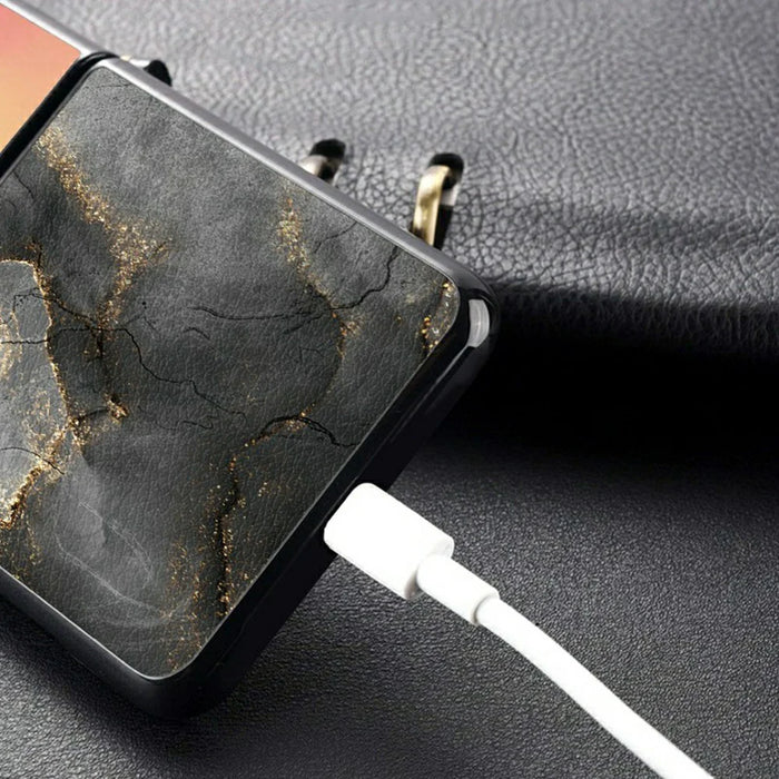 For Samsung Galaxy Z Flip7 5G Case Marble Texture PU Leather Coated PC Foldable Phone Cover - Noble Purple Marble - 3