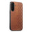 For Samsung Galaxy S26 Magnetic Phone Case with Grid Pattern Protective PU Leather + PC Cover - Brown - 1