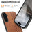 For Samsung Galaxy S26 Magnetic Phone Case with Grid Pattern Protective PU Leather + PC Cover - Brown - 4