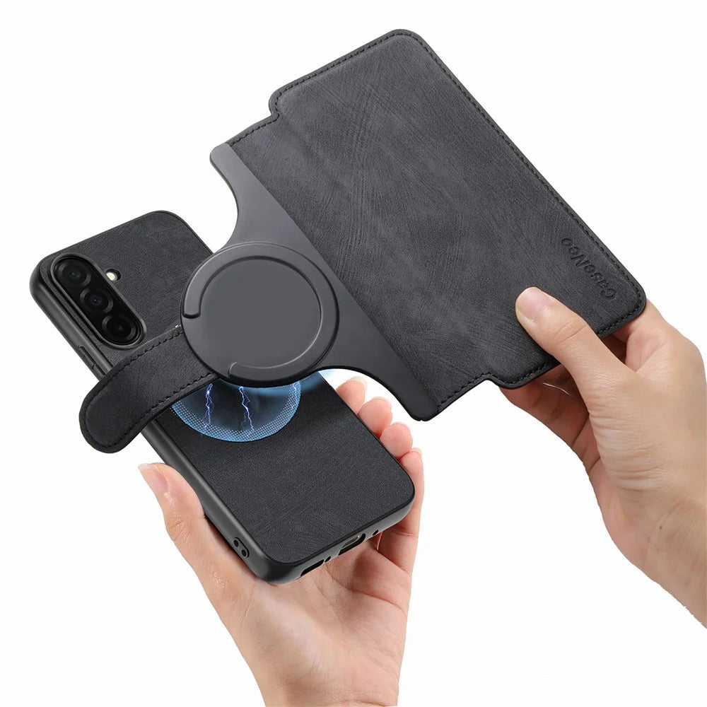 CASENEO MW-03 For Samsung Galaxy S26+ Magnetic Case Detachable Leather Phone Wallet Cover - Black - 5