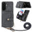 For Samsung Galaxy S26+ PU Leather Phone Back Cover with Zipper Card Holder and Long Strap - Black - 1