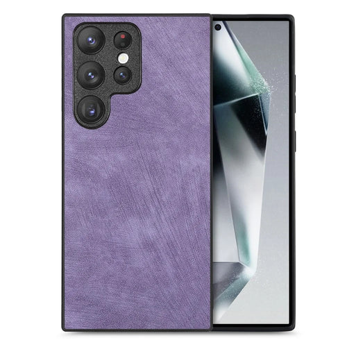 For Samsung Galaxy S26 Ultra Case Shockproof Slim Retro Leather Phone Back Cover - Purple - 1