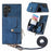 For Samsung Galaxy S26 Ultra PU Leather Phone Back Cover with Zipper Card Holder and Long Strap - Blue - 1