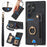 For Samsung Galaxy S26 Ultra Retro PU Leather Case Phone Cover with RFID Blocking Card Holder  /  Ring Holder - Black - 1