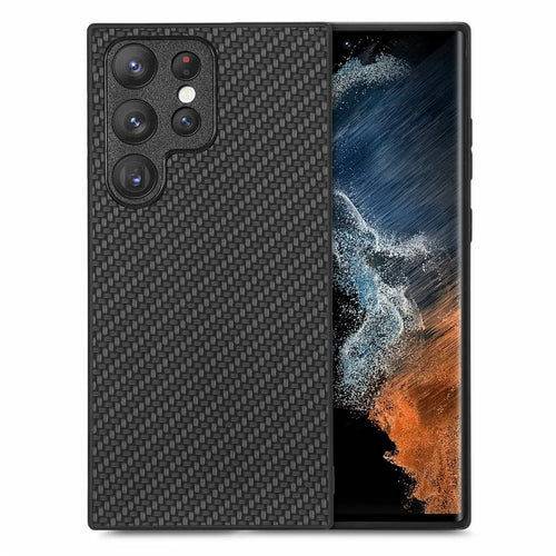 For Samsung Galaxy S26 Ultra Case Carbon Fiber Texture PU Leather + PC + TPU Phone Cover - Black - 1