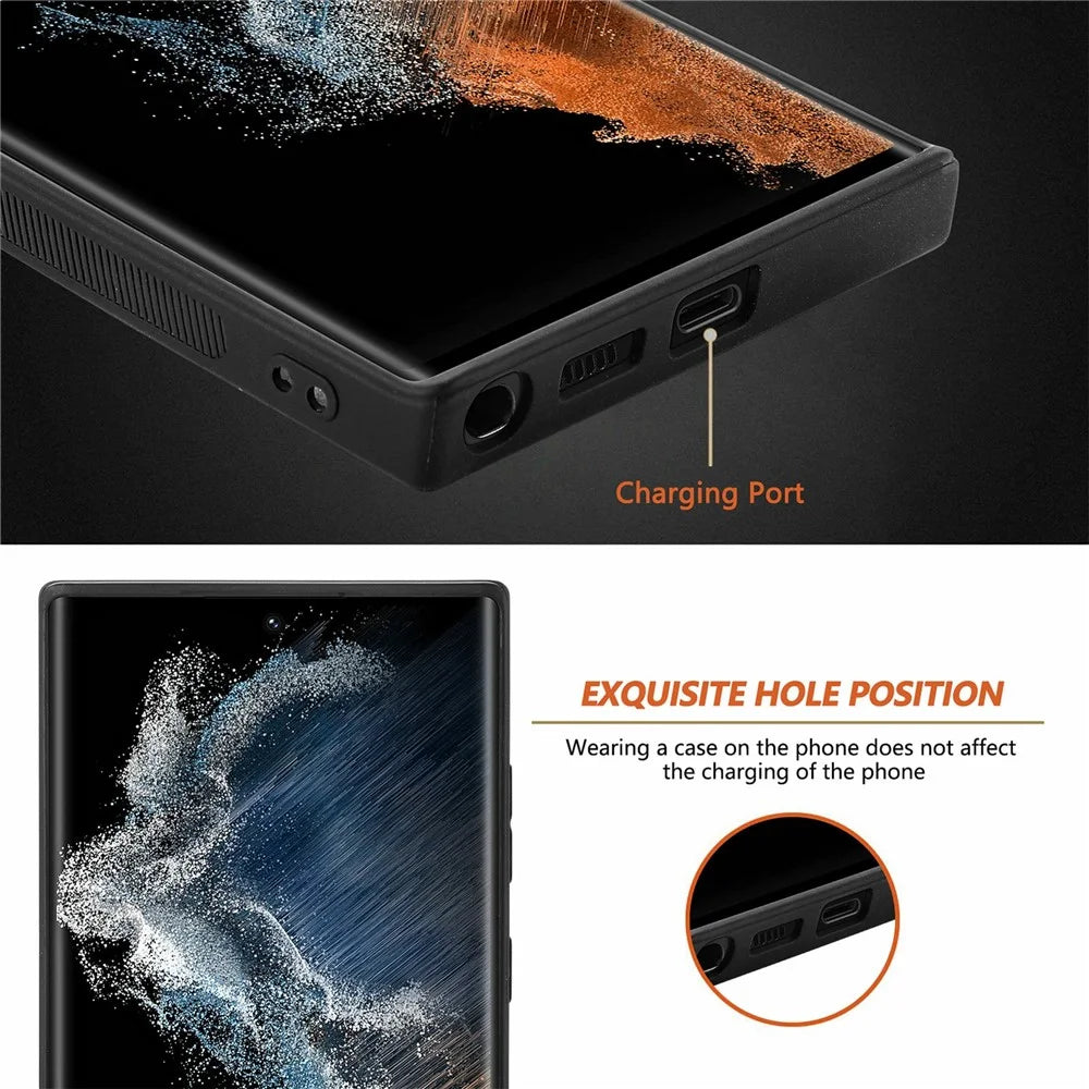 For Samsung Galaxy S26 Ultra Case Carbon Fiber Texture PU Leather + PC + TPU Phone Cover - Black - 4