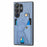 For Samsung Galaxy S26 Ultra K-Shaped Kickstand Case Leather Phone Back Cover - Blue - 2