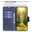 For Samsung Galaxy A54 5G Case Smooth Leather Wallet Stand Mobile Phone Cover with Strap - Blue - 3