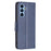 For Samsung Galaxy A54 5G Case Smooth Leather Wallet Stand Mobile Phone Cover with Strap - Blue - 7