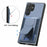 For Samsung Galaxy S26 Ultra Case with Card Holder Kickstand Fiber Pattern Leather Back Cover - Blue - 6