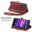 For Samsung Galaxy S26 Ultra Case Zipper Wallet Geometry Lines Leather Phone Cover with Strap - Red - 3