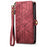 For Samsung Galaxy S26 Ultra Case Zipper Wallet Geometry Lines Leather Phone Cover with Strap - Red - 4