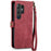 For Samsung Galaxy S26 Ultra Case Zipper Wallet Geometry Lines Leather Phone Cover with Strap - Red - 5