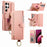 For Samsung Galaxy S26 Ultra Case RFID Blocking Zipper Wallet PU Leather Mobile Cover - Pink - 1