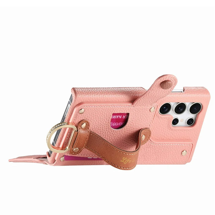 For Samsung Galaxy S26 Ultra Case RFID Blocking Zipper Wallet PU Leather Mobile Cover - Pink - 3