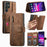 For Samsung Galaxy S26 Ultra Leather Case Phone Back Cover with RFID Blocking Zipper Wallet Kickstand - Brown - 1